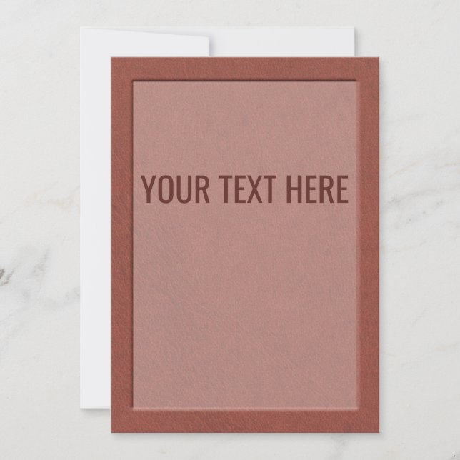 Faux Brown Leather Struktur Meddelande (Framsida)