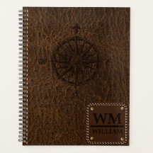 Faux Brown Leather Struktur Planner