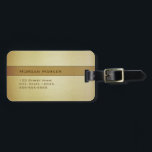 Faux Brushed Guld - Anpassat namn Bagagebricka<br><div class="desc">Bagagetaggen tryckt med ett borstat guld-utseende. Lägg till ditt namn och adress.</div>