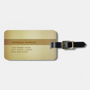 Faux Brushed Guld - Anpassat namn Bagagebricka