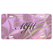 Faux Brushed Metall Zebra Swirls Monogrammed