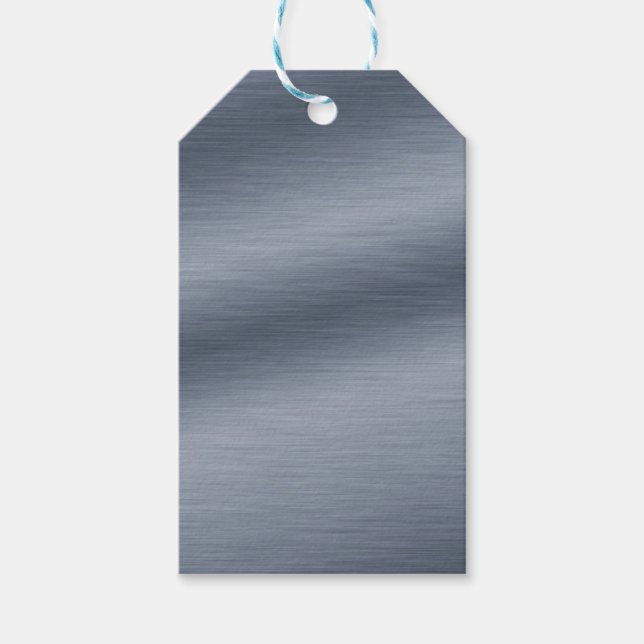 Faux Brushed Steel Elegant Background Presentetikett (Framsidan)