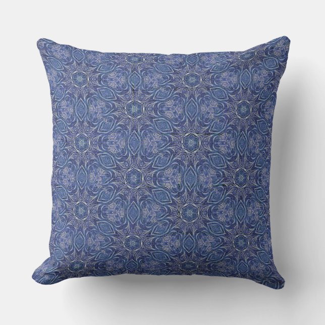 Faux Burlalp Denim Mönster Design Kudde (Framsida)