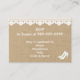 Faux Burlap- och Snöre-inkapslingskort Tilläggskort