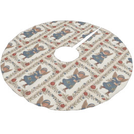 Faux burlap skating Angel traditional Christmas Julgransmatta Borstad Polyester