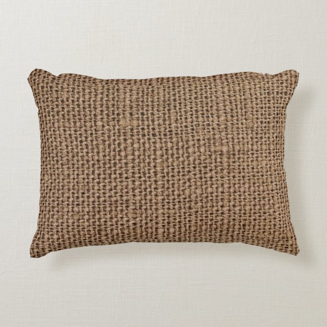 Faux Burlap Texturerad Mönster Prydnadskudde (Framsidan)