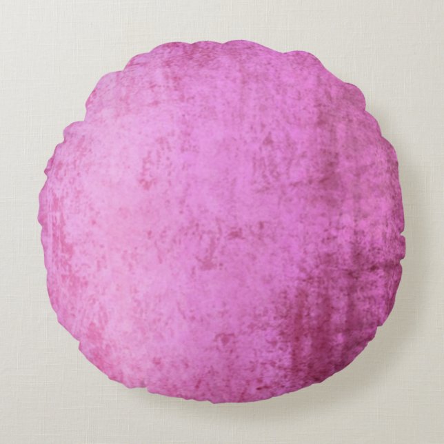 Faux Burst of Rosa Velvet Rund Kudde (Framsidan)