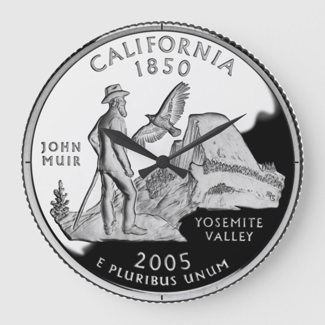 Faux California State Quarter Yosemite Valley Muir Stor Klocka (Framsida)