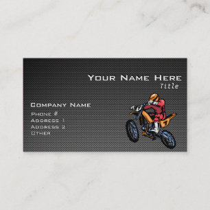 Faux Carbon Fiber Motocross Visitkort