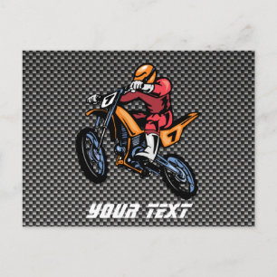 Faux Carbon Fiber Motocross Vykort