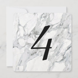 Faux Carrara Marble Bordsnummer Cards-inbjudningar