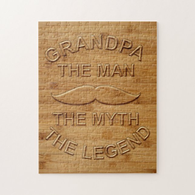 Faux Carved Wood Grandpa Legend Pussel (Vertikal)