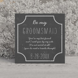 Faux Chalkboard Bröllop be min Groomsmaid-begäran Inbjudningar