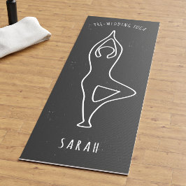 Faux Chalkboard Bröllop Träd Pose Disline Yoga Mat