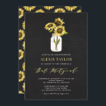 Faux Chalkboard Gult Sunblommor Bat mitzvah Inbjudningar<br><div class="desc">Familjen Inbjudan och vänner till ditt evenemang med anpassadets bat mitzvah inbjudan. Den har solblommor av gult i burk på en mason på faux chalkboard-bakgrund. Anpassa genom att lägga till information. Den här bat mitzvah solrosinbjudan är perfekt för alla teman eller säsonger.</div>