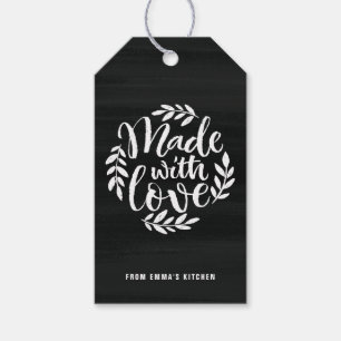 Faux Chalkboard Lettering gjord med Kärlek Presentetikett