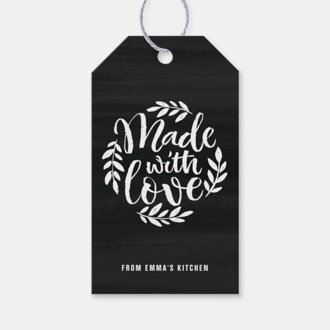 Faux Chalkboard Lettering gjord med Kärlek Presentetikett (Framsidan)