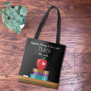 Faux Chalkboard Teacher Tote Bag med citat Tygkasse
