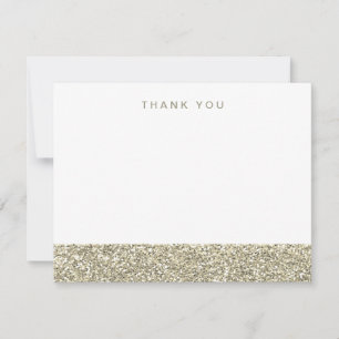 Faux Champagne Guld Glitter Tack Kort