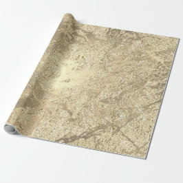 Faux Champaigne Guld Marble Metallic Stroke Presentpapper