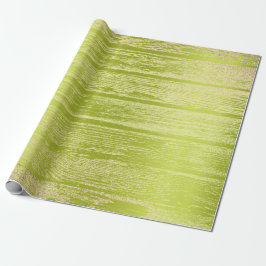 Faux Champaigne Guld Wood Shabby Lime Green Presentpapper