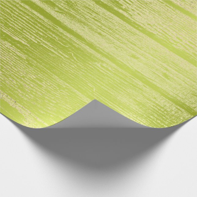 Faux Champaigne Guld Wood Shabby Lime Green Presentpapper (Hörn)