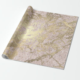 Faux Champaigne Ro Guld Marble Metallic Ivory Presentpapper