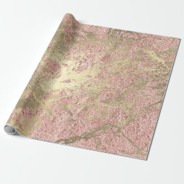 Faux Champaigne Ro Guld Marble Metallic Stroke Presentpapper