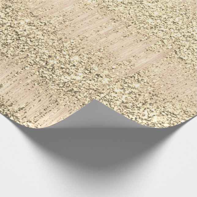 Faux Champaigne Ro Ivory Metallic Glitter Presentpapper (Hörn)