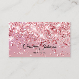 faux chunky glitter visitkort