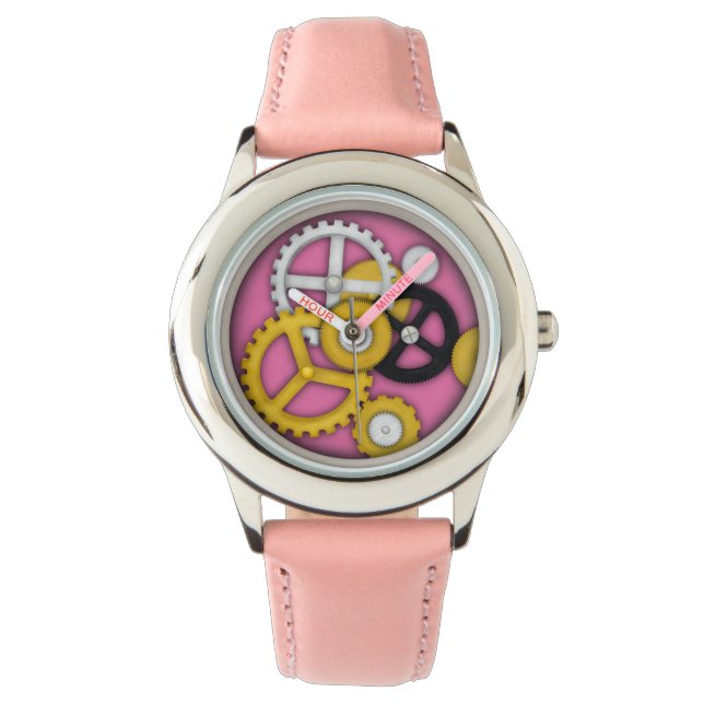 Faux Clockwork with Visible Gears Roligt Geeky Armbandsur (Framsida)
