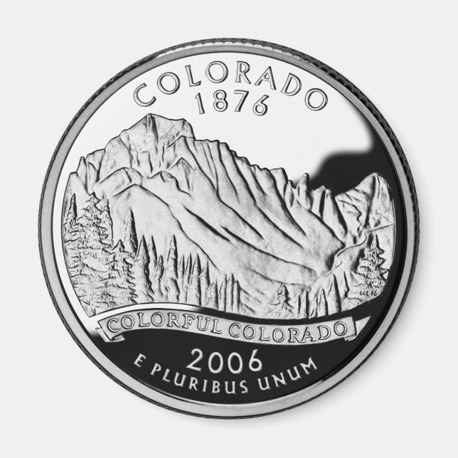 Faux Colorado State Rocky mountains Träd Magnet (Framsidan)