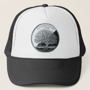 Faux Connecticut State Quarter Charter Oak Träd Keps