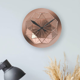 Faux Copper Färg Octagon Round Wall Clock Rund Klocka