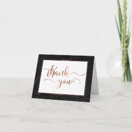 Faux Copper Foil Script Tack & Black Marble Kort