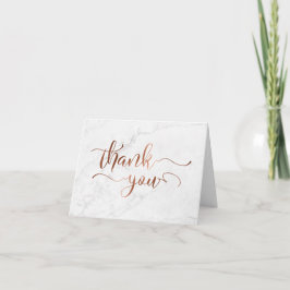 Faux Copper Foil Script Tack & White Marble Kort