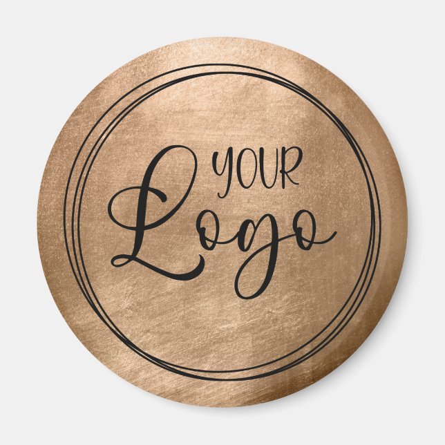 Faux Copper Gold Foil Your Logo Magnet (Framsidan)