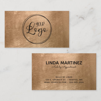 Faux Copper Gold Foil Your Logo Visitkort