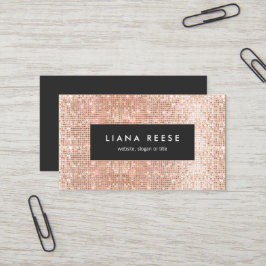 FAUX Copper Guld Sequins Beauty Salon Visitkort