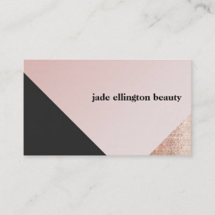 Faux Copper Sequin Black and Rosa Diagonal Beauty Visitkort