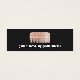 Faux Copper Sequin Comb Hair Salon Möte Litet Visitkort