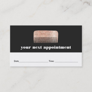 Faux Copper Sequin Comb Hair Salon Möte Tidsbeställning Kort