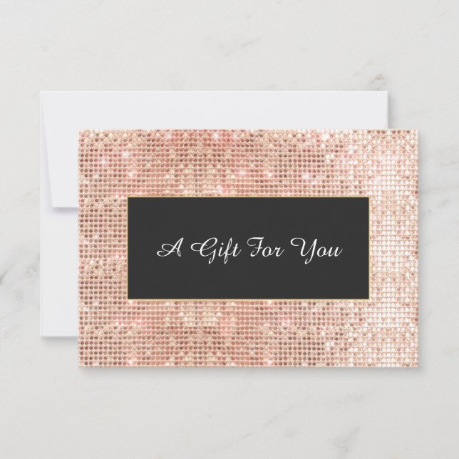 Faux Copper Sequins Spa och Salon Gift Certificate (Framsida)