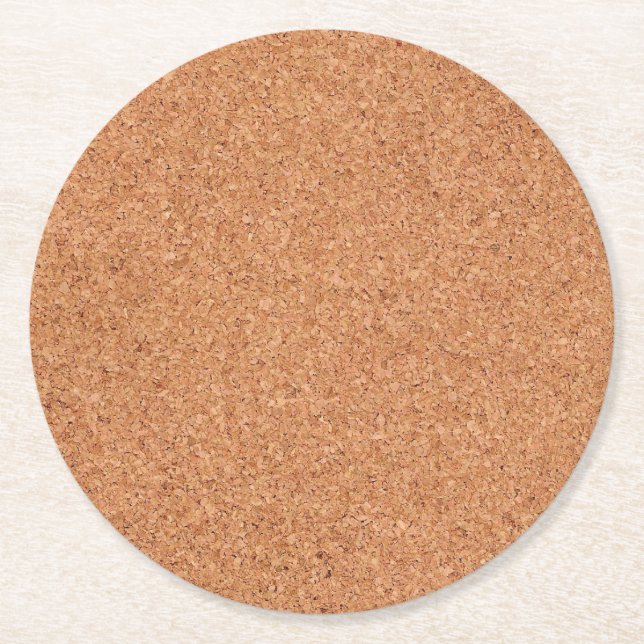 Faux Corkboard Underlägg Papper Rund (Framsidan)