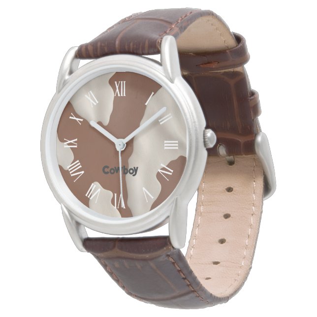 Faux Cow Leather Trendy Luxury Elegant Collection Armbandsur (Vinklad)