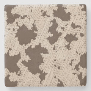 Faux Cow Print Brown och Cream Stenunderlägg
