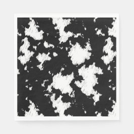 Faux Cow Skriv ut svart och vitt Pappersservett