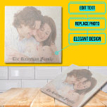 Faux Cracks Vintage Photo Nyfödd bebis Kakelplatta<br><div class="desc">Med lite magi med Zazzle-plattformen konverterar den här mallen ditt foto till en faux-krackad keramisk platta av flådd vintage. Använda det att odödliggöra en speciell händelse som nyfödd bebis. Tänka av de speciella minnen du kan fånga i en hemåterställning eller bara använda det som en trivet.</div>