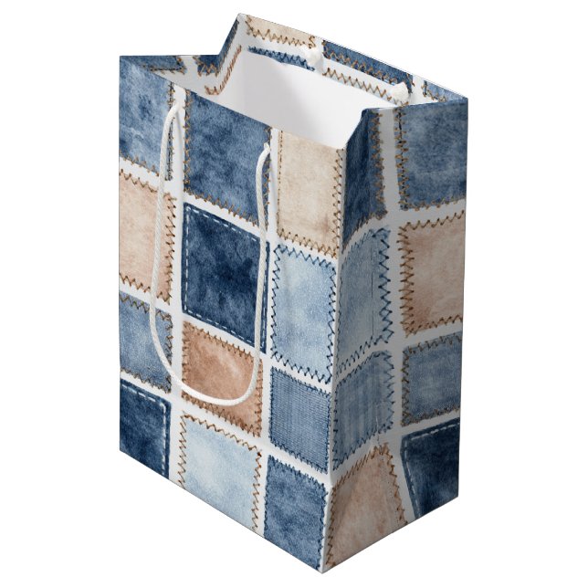 Faux Cream Denim Blue Jean Birthday (Framsidan Vinklad)