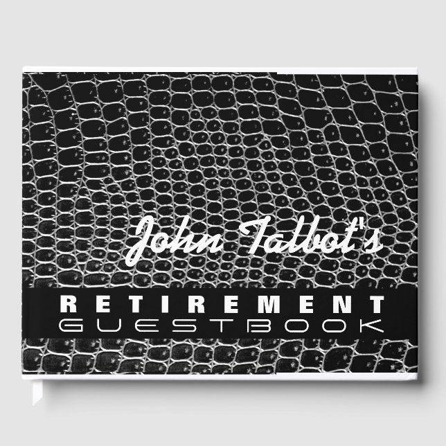 Faux Crokodile Skin Anpassningsbar Pension Guest B Gästböcker (Framsida)